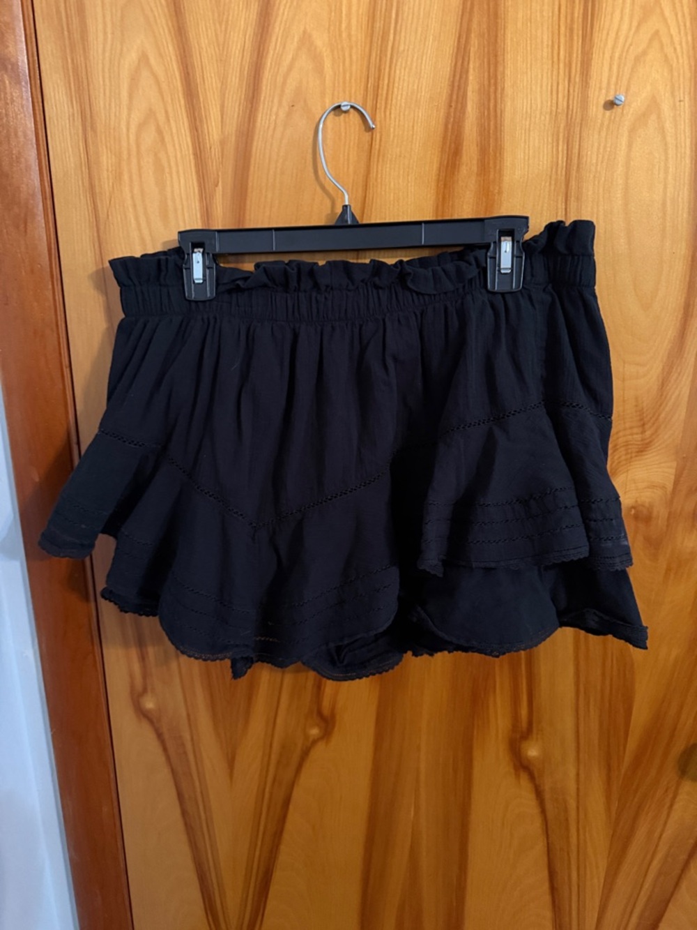 aerie Black Tiered Ruffle Mini Skort - Aerie